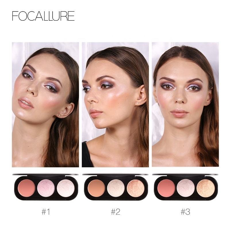 Wholesale FOCALLURE FA26 Blush and Highlighter 3 in 1 Contour Palette ...